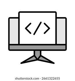 Source Code lineal color icon vector illustration
