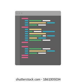 Quellcode-Programmierung flach Design. Codierung flach Symbol