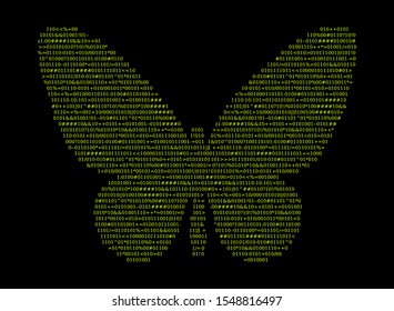 Source code, shape butterfly, vector illustration