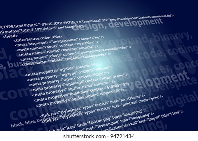 Source code technology background, editable vector