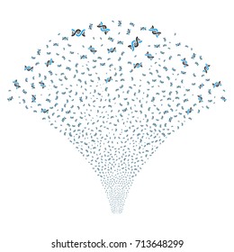 Source of dna spiral icons. Vector illustration style is flat blue and gray iconic symbols on a white background. Object stream created from confetti pictograms.