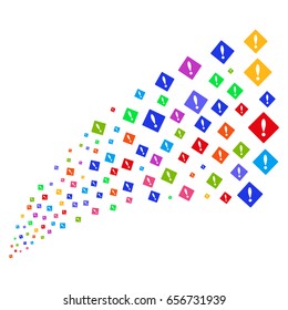 Source of error icons. Vector illustration style is flat bright multicolored iconic error symbols on a white background. Object fountain done from design elements.
