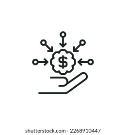 Source of income icon isolated on white background