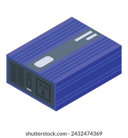 Source inverter icon isometric vector. Power energy. Source smart panel