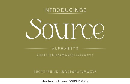 Source luxury alphabet font. Typography urban style fonts for fashion, retail, feminine, beauty care, jewelry logo design