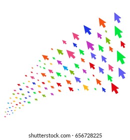 Source of mouse cursor symbols. Vector illustration style is flat bright multicolored iconic mouse cursor symbols on a white background. Object fountain organized from icons.