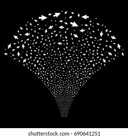 Source of mouse cursor symbols. Vector illustration style is flat white iconic symbols on a black background. Object stream created from scattered pictographs.