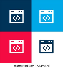 Source Page four color material and minimal icon logo set in red and blue