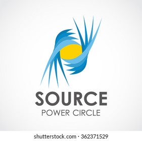 Source power circle abstract vector and logo design or template curve energy business icon of company identity symbol concept