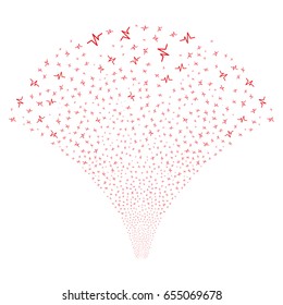 Source of pulse symbols. Vector illustration style is flat red iconic symbols on a white background. Object salute done from scattered pictograms.