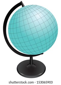 Source for the school globe with meridians and parallels. Vector illustration.