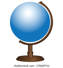 Source for the school globe with meridians and parallels. Vector illustration.