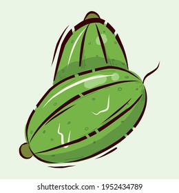 Source of vitamin C. Vector illustration. Gooseberry berries. Green gooseberry. Cartoon.