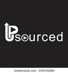up sourced logo. digital programming computer design