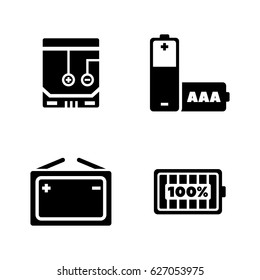Sources of power. Simple Related Vector Icons Set for Video, Mobile Apps, Web Sites, Print Projects and Your Design. Black Flat Illustration on White Background.