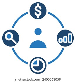 Sourcing Strategy Icon line Vektorgrafik