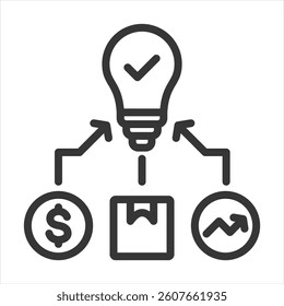 Sourcing Strategy Outline Icon Vector Illustration