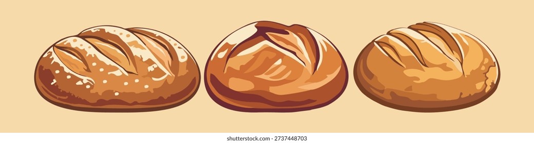 Sourdough bread logo vector illustration