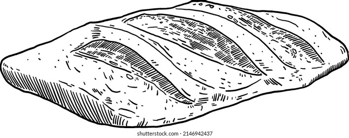 Rohbrot Weizen Weizen Handgezeichnet Linie Kunst LebensmittelIllustration	