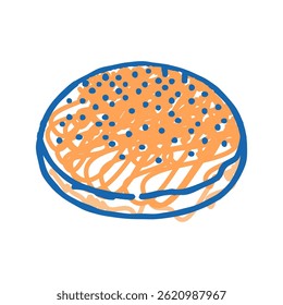 sourdough bun food meal doodle icon sketch vector. sourdough bun food meal sign. isolated symbol illustration