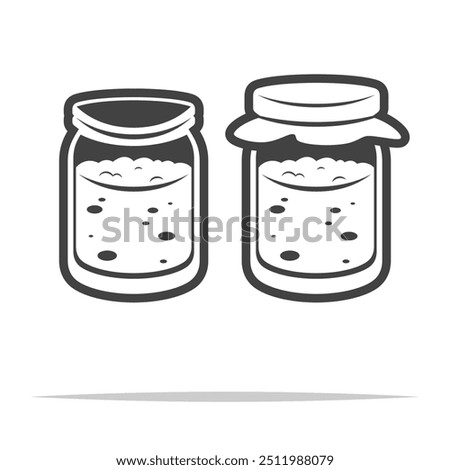 Sourdough starter outline icon transparent vector isolated