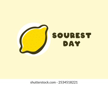 Sourest Day. Lemon icon. Eps 10.