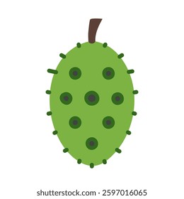 Soursop flat green color icon isolated on white background vector illustration.
