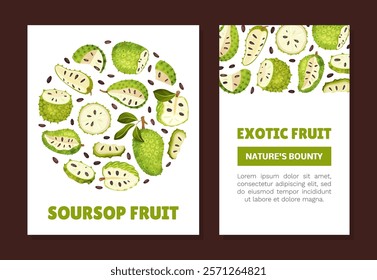 Soursop Fruit or Guanabana Banner Design Vector Template