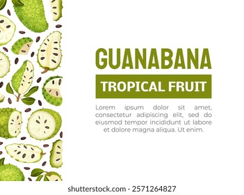 Soursop Fruit or Guanabana Banner Design Vector Template