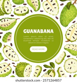 Soursop Fruit or Guanabana Banner Design Vector Template