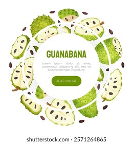 Soursop Fruit or Guanabana Banner Design Vector Template