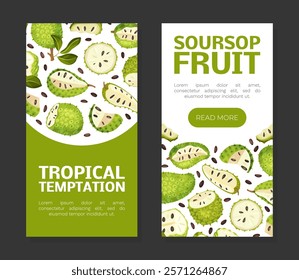 Soursop Fruit or Guanabana Banner Design Vector Template