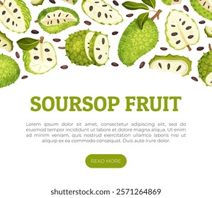 Soursop Fruit or Guanabana Banner Design Vector Template