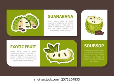 Soursop Fruit or Guanabana Product Sticker Vector Template