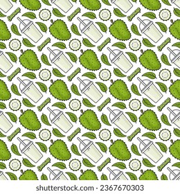 Soursop fruit juice seamless pattern background illustration for label product, shop logo, stamp, banner, and more
