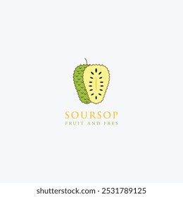 Plantilla de diseño de logotipo de guanábana. Ilustración vectorial de Diseño gráfico