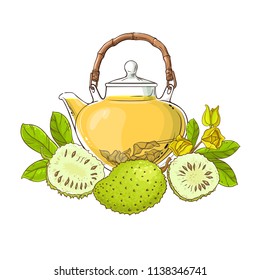 soursop tea illustration