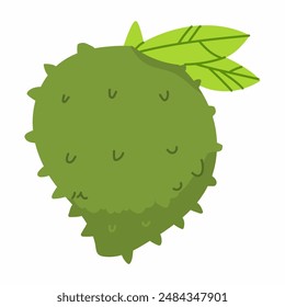 Soursop vector cartoon fruit illustration isolated on a white background.