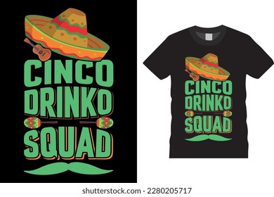 Sour,sweet,happy Cinko Drinko Squad birthday typographic tshirt design vector svg template printed on paper, poster, banner, apparel, merchandise  svg