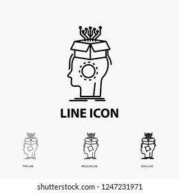 sousveillance, Artificial, brain, digital, head Icon in Thin, Regular and Bold Line Style. Vector illustration