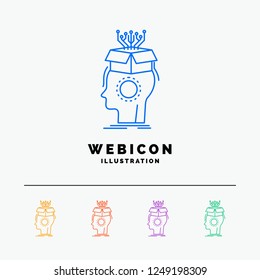 sousveillance, Artificial, brain, digital, head 5 Color Line Web Icon Template isolated on white. Vector illustration