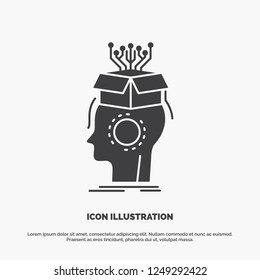 sousveillance, Artificial, brain, digital, head Icon. glyph vector gray symbol for UI and UX, website or mobile application