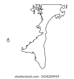 South Abaco map, administrative division of Bahamas. Vector illustration.