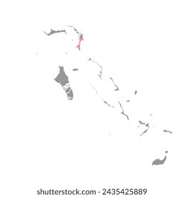 South Abaco map, administrative division of Bahamas. Vector illustration.