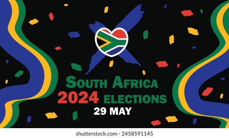 South Africa 2024 elections vector banner design.