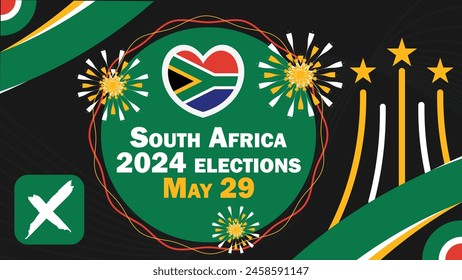 South Africa 2024 elections vector banner design.