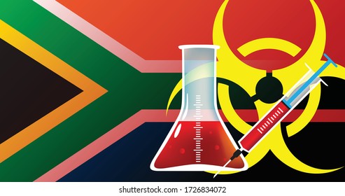 South Africa biohazard epidemic threat vector illustration fight coronavirus or any other disease concept