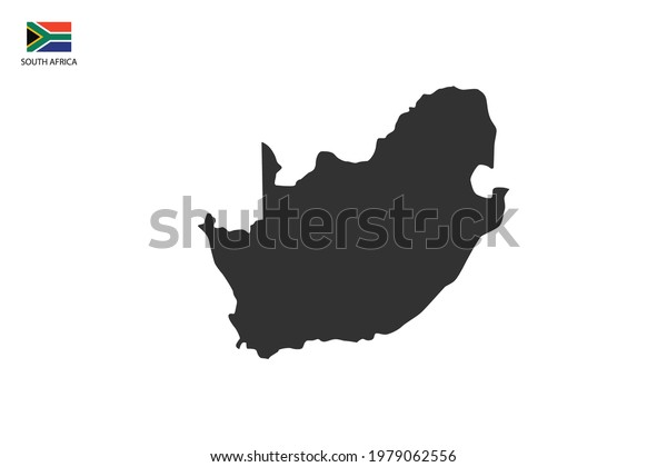 South Africa Black Shadow Map Isolated Stock Vector (Royalty Free ...