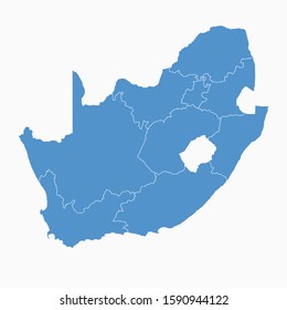 South Africa Blue Map On White Background South Africa Modern Icon Map South Africa Simple Vector Illustration EPS10