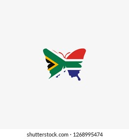South Africa butterfly flag graphic element Illustration template design